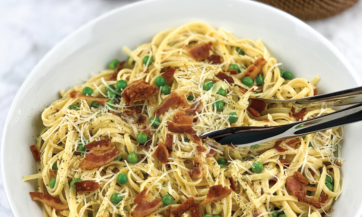 Linguine Carbonara - Weekend at the Cottage